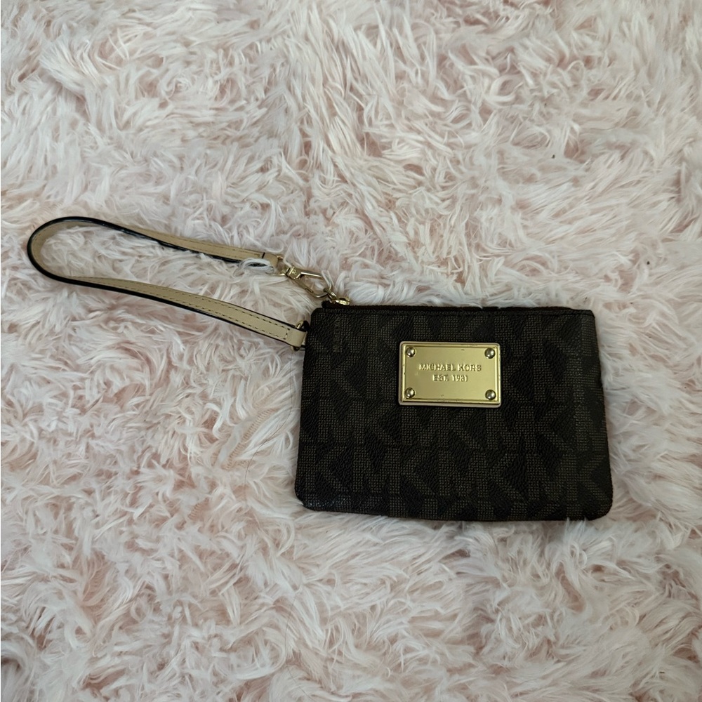 Michael Kors Black and Gold Wristlet